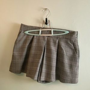 Pleated Plaid Skort